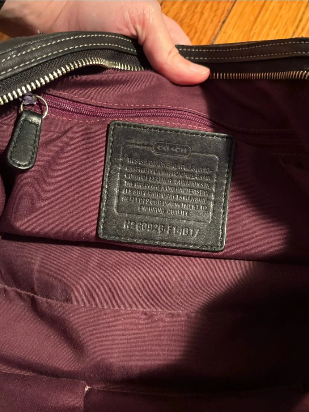 Coach Black Leather Turnlock Satchel